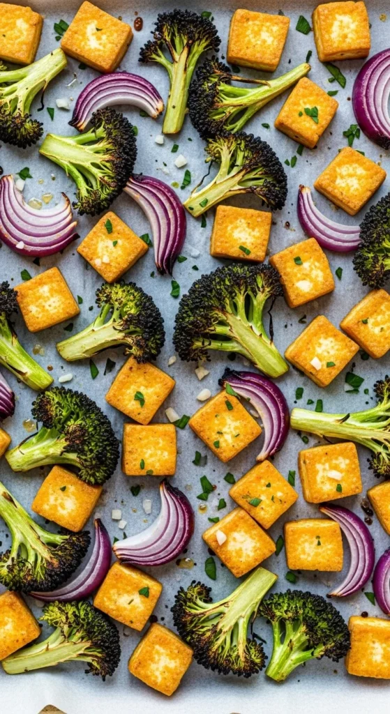 Lemon Garlic Tofu with Broccoli