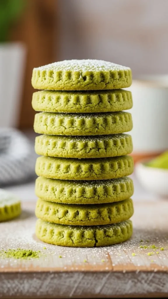 Matcha Shortbread Cookies