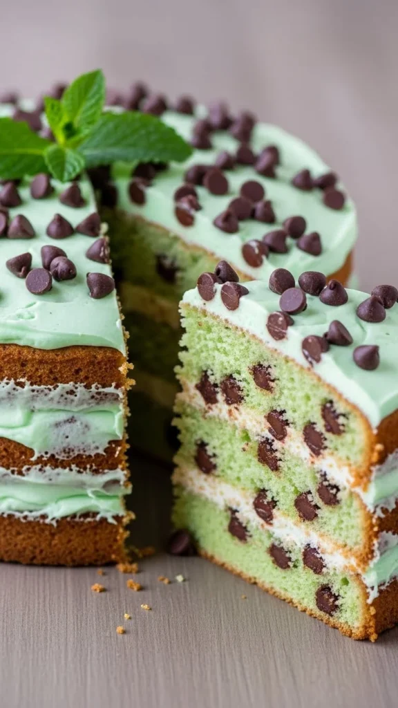 Mint Chocolate Chip Cake