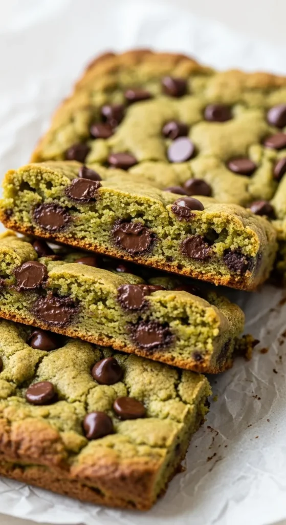 Mint Chocolate Chip Cookie Bars