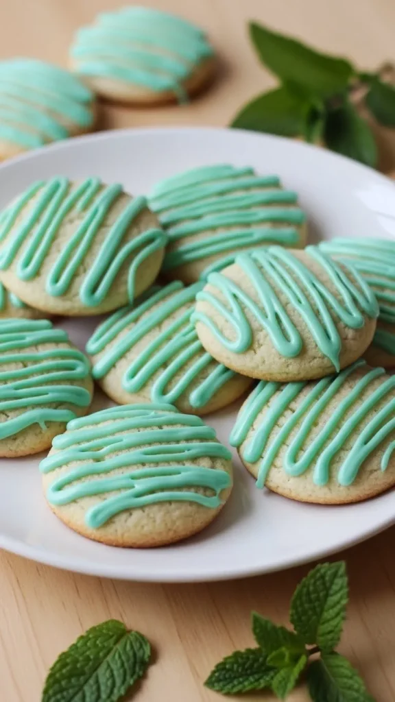 Mint Chocolate Drizzle Cookies