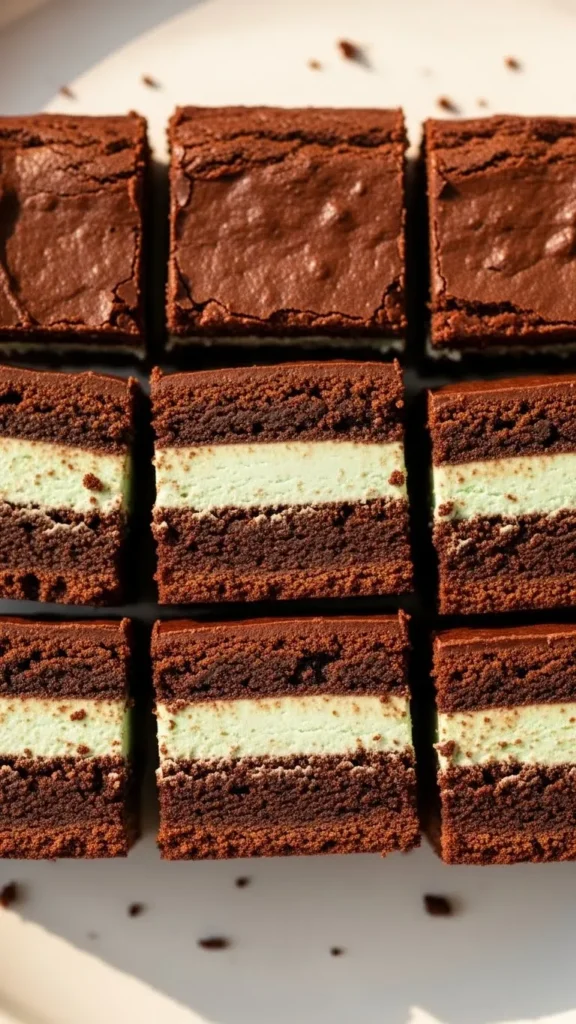 Mint Cream Brownie Squares