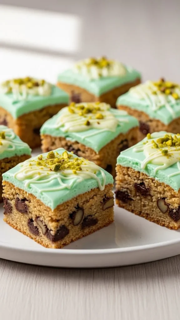 Mint Frosted Blondies