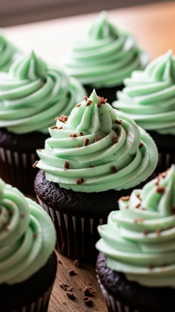 Mint Frosted Chocolate Cupcakes