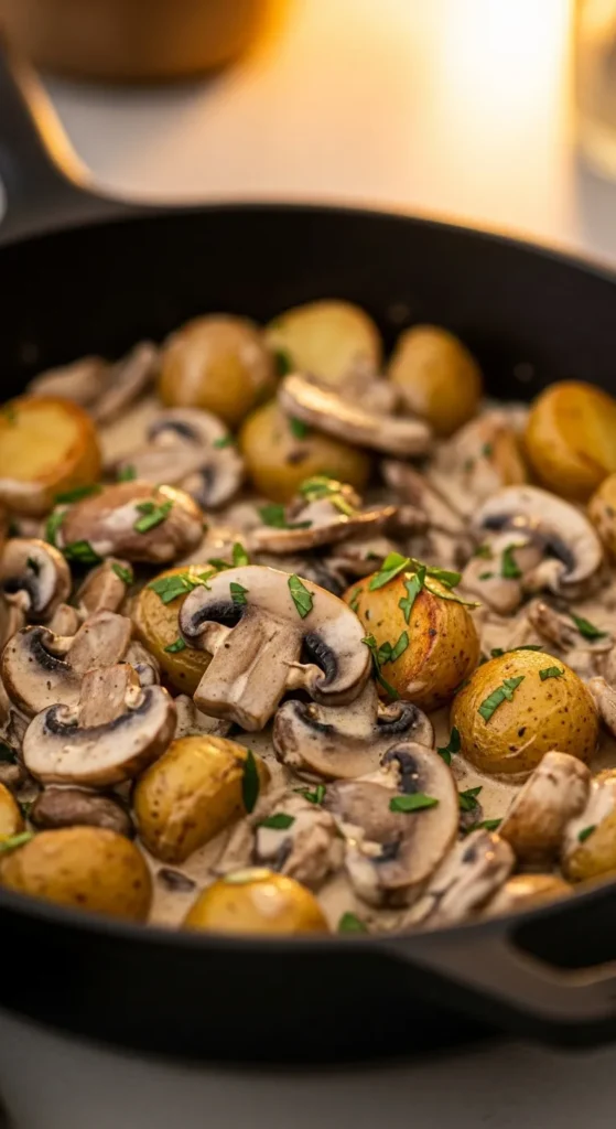 Mushroom and Potato Skillet
