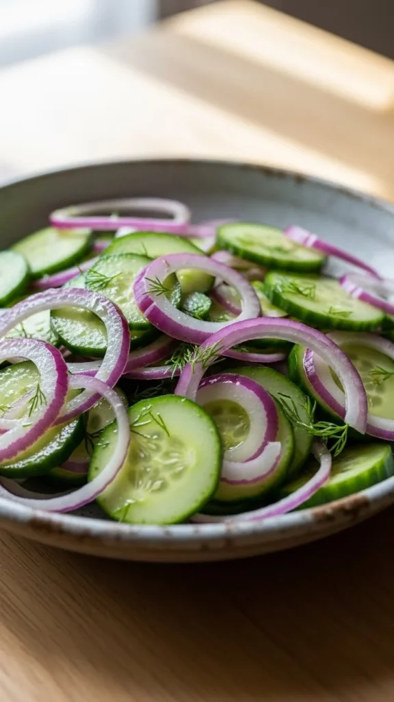 Onion Cucumber Vinegar Toss