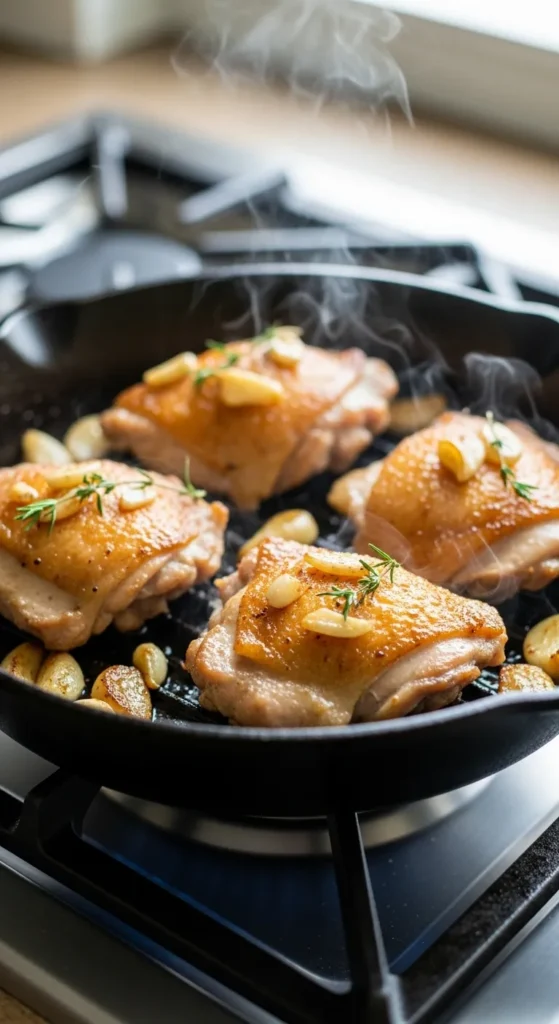 Pan Seared Garlic Chicken