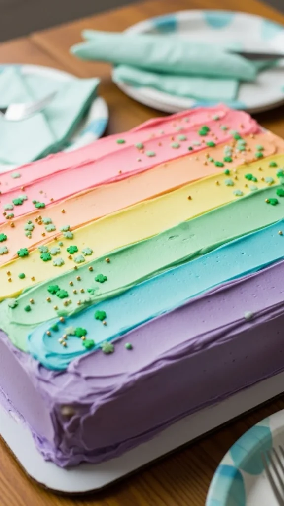 Pastel Rainbow Sheet Cake