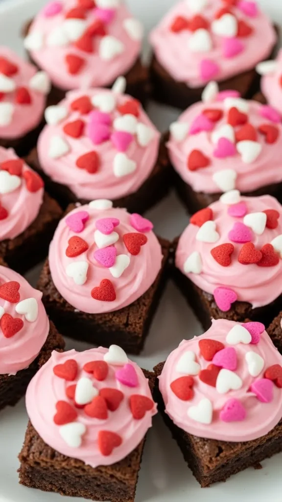 Pink Frosted Brownie Bites