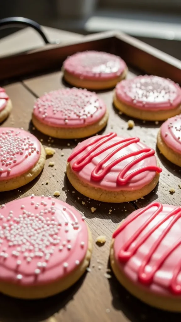 Pink Frosted Sugar Cookies