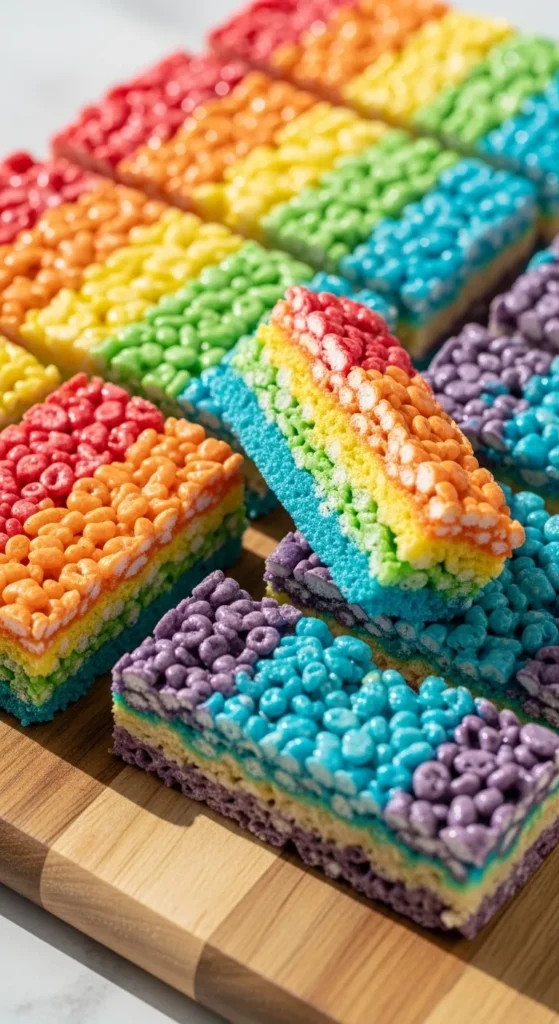 Rainbow Rice Treat Bars