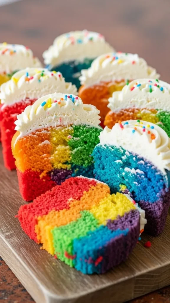 Rainbow Surprise Cupcakes