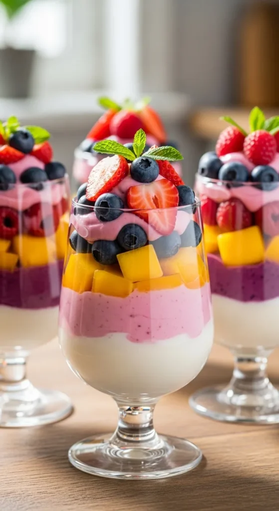 Rainbow Yogurt Parfaits