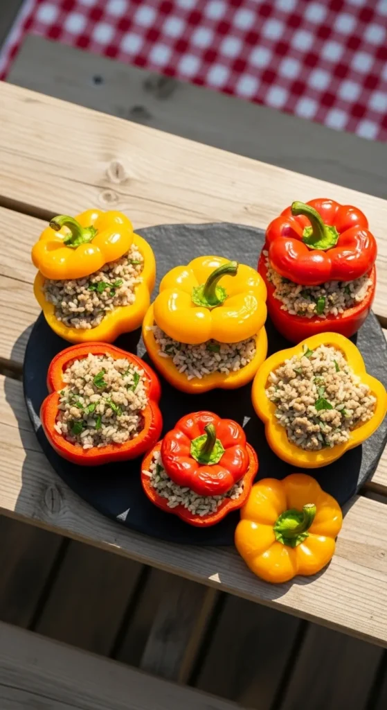 Rice and Bean Stuffed Peppers