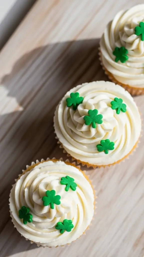 Shamrock Sprinkle Cupcakes