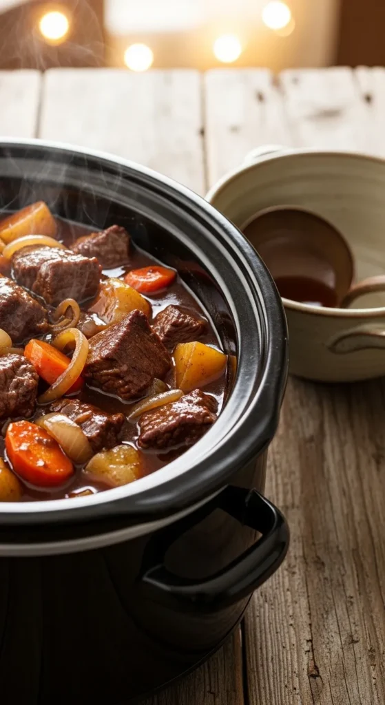 Slow Cooker Beef and Onion Stew