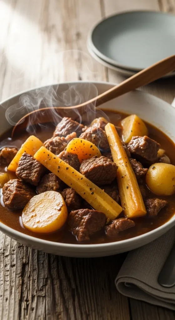 Slow-Simmered Beef and Potato Stew