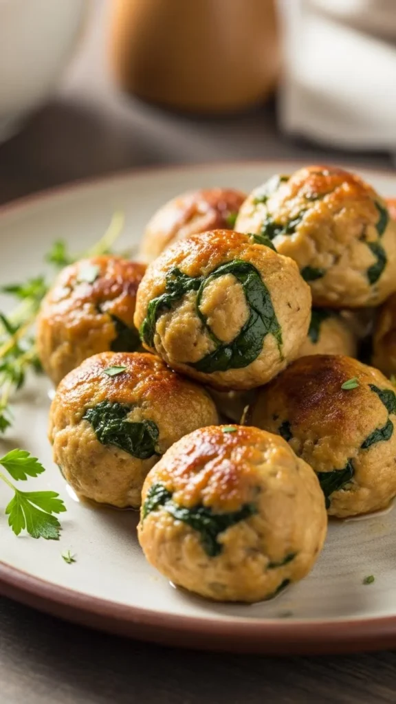 Spinach Chicken Meatballs