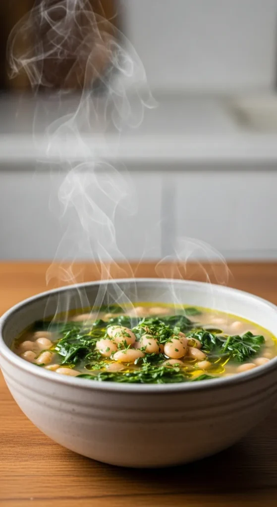 Spinach White Bean Skillet Soup