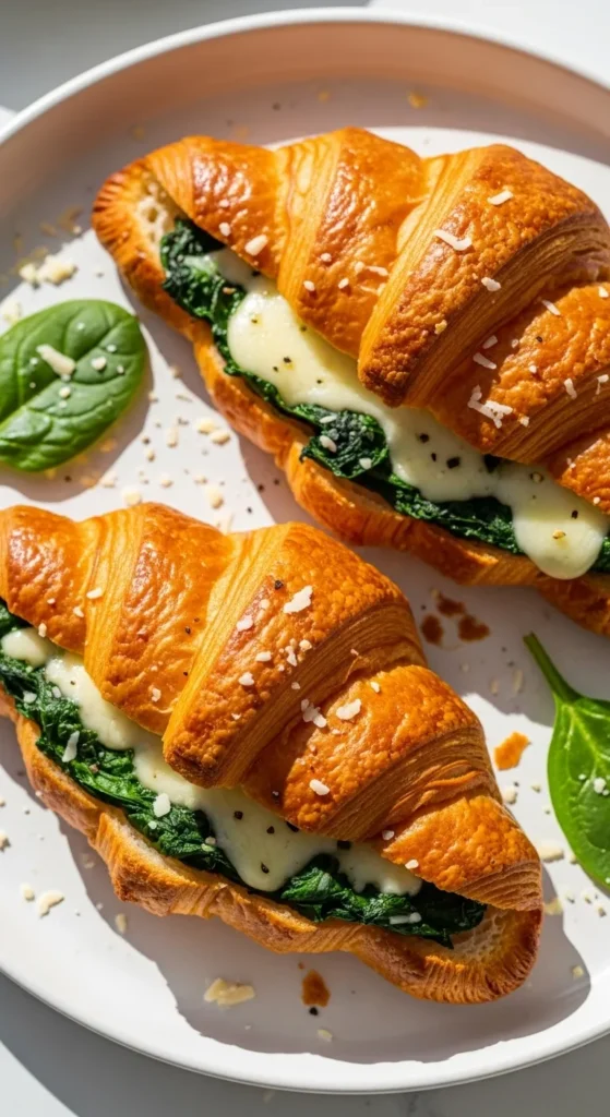 Spinach and Cheese Stuffed Croissants