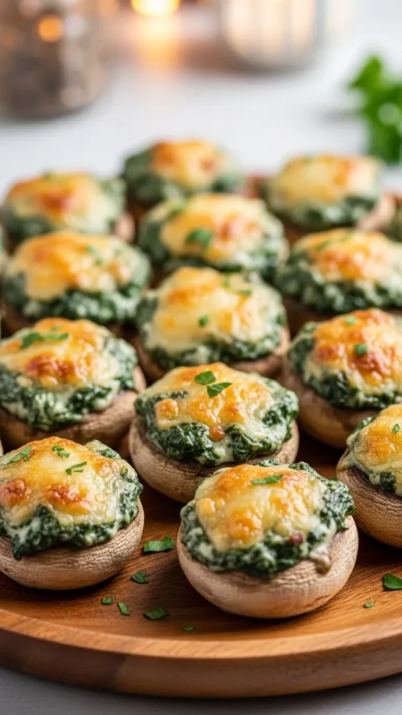 Spinach and Cheese Stuffed Mushrooms