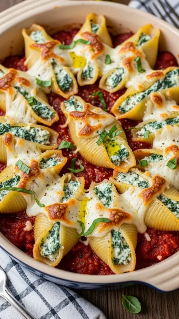 Spinach and Cheese Stuffed Shells