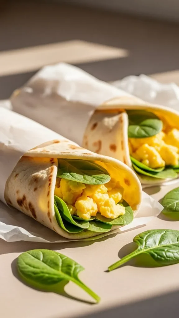 Spinach and Egg Breakfast Wraps