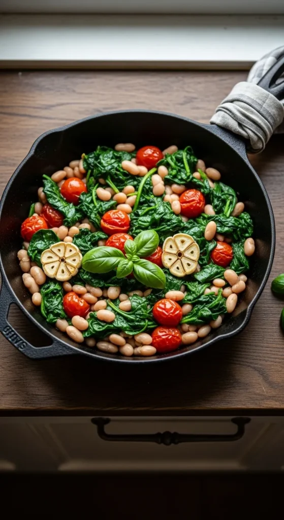 Spinach and White Bean Skillet