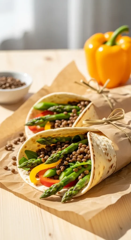 Spring Lentil Flatbread Wraps