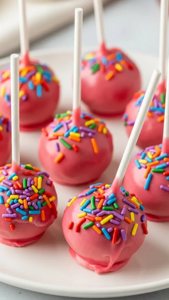 Strawberry Glazed Cake Pops