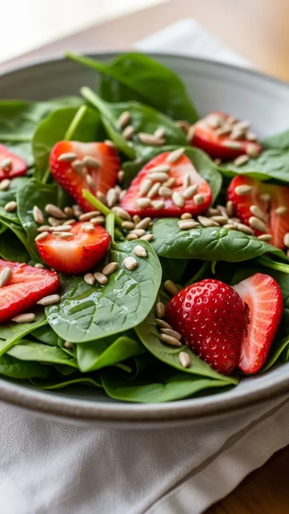 Strawberry Spinach Seed Salad