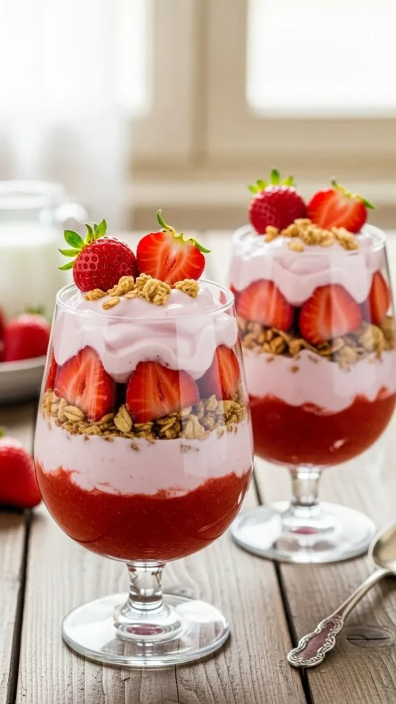 Strawberry Yogurt Parfait Cups