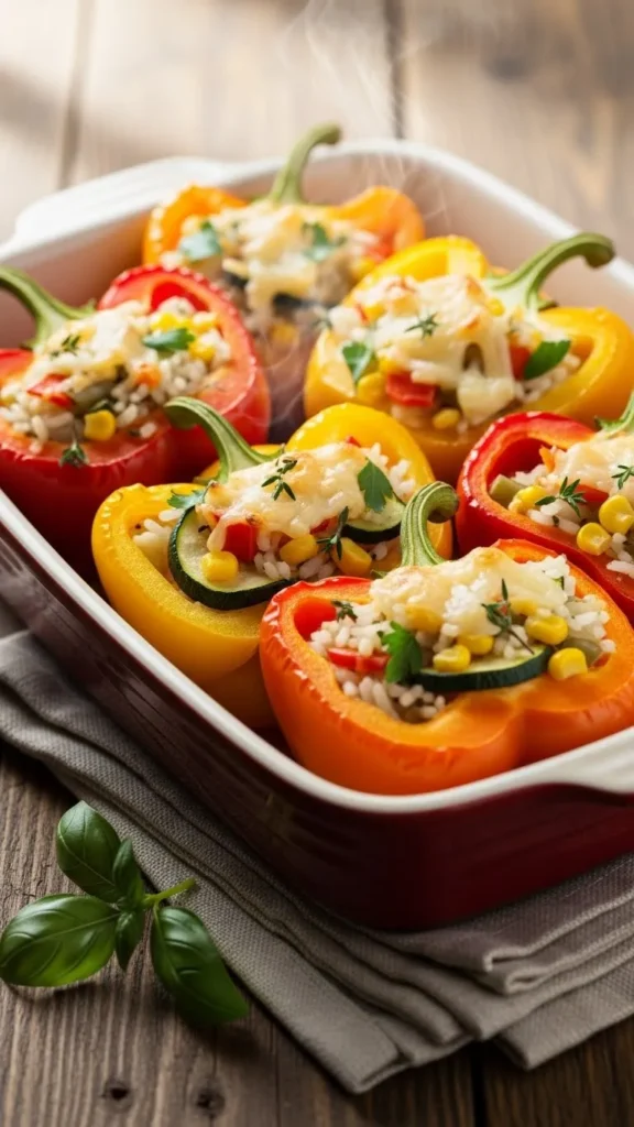 Stuffed Bell Peppers with Rice and Herbs