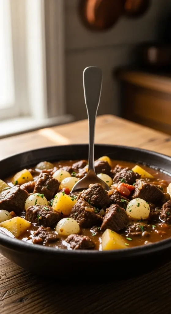 Thick Irish Stew with Mashed Potato Base