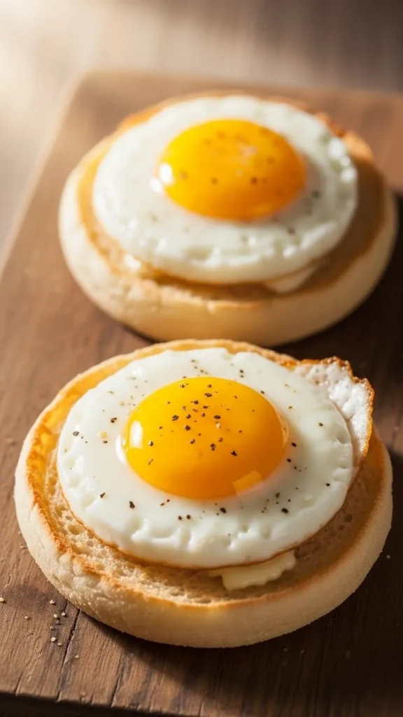 Toasted English Muffins with Eggs