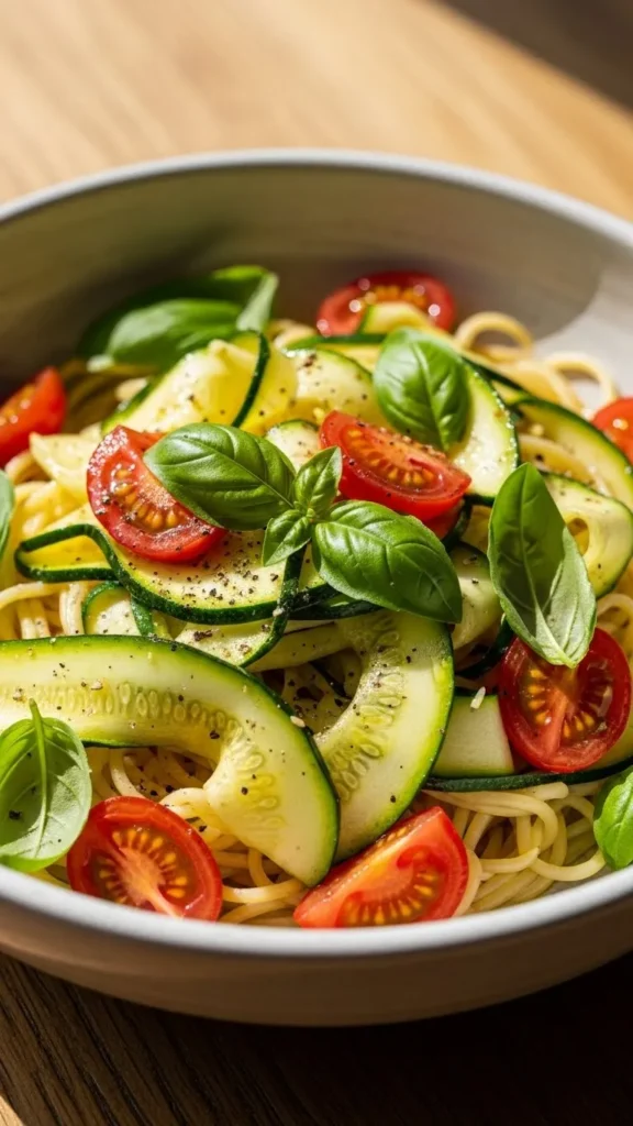Tomato Zucchini Pasta Toss