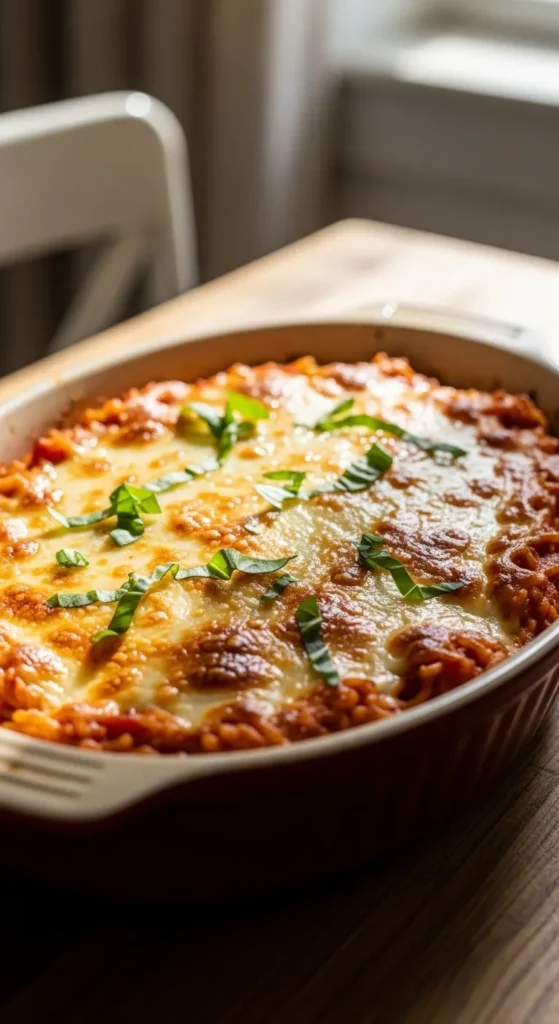 Tomato and Mozzarella Baked Orzo