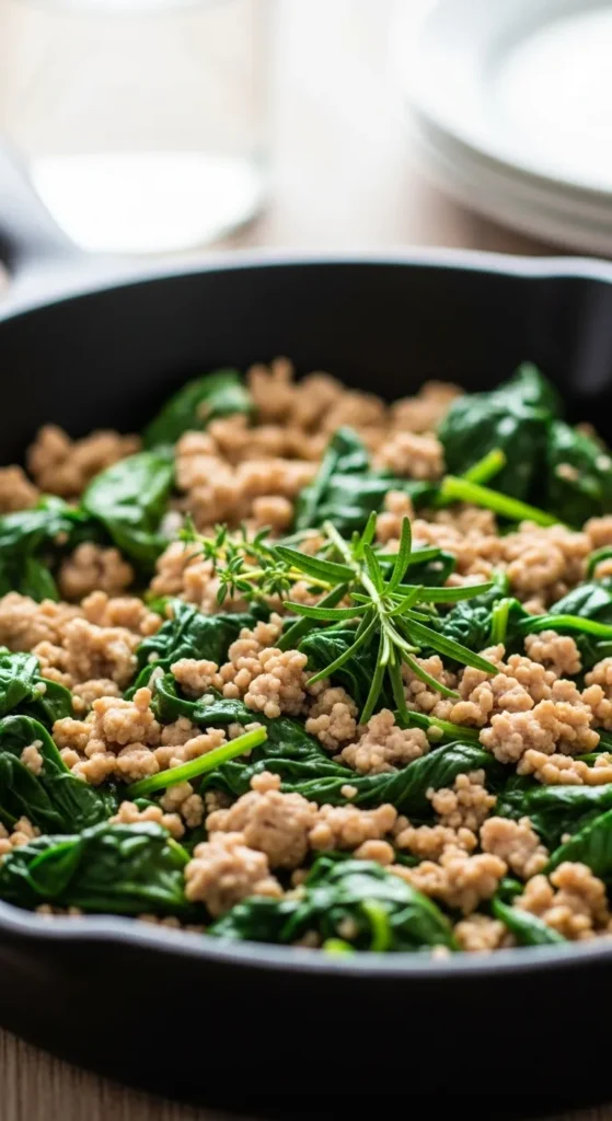 Turkey and Spinach Skillet
