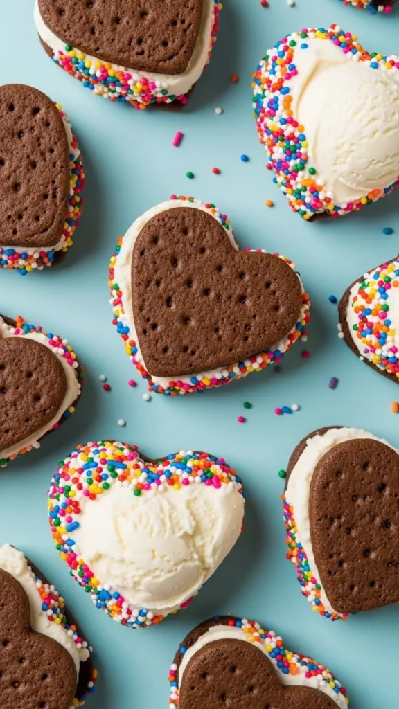 Valentine Ice Cream Sandwich Hearts