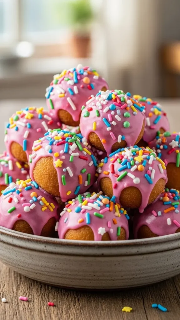 Valentine Sprinkle Donut Holes