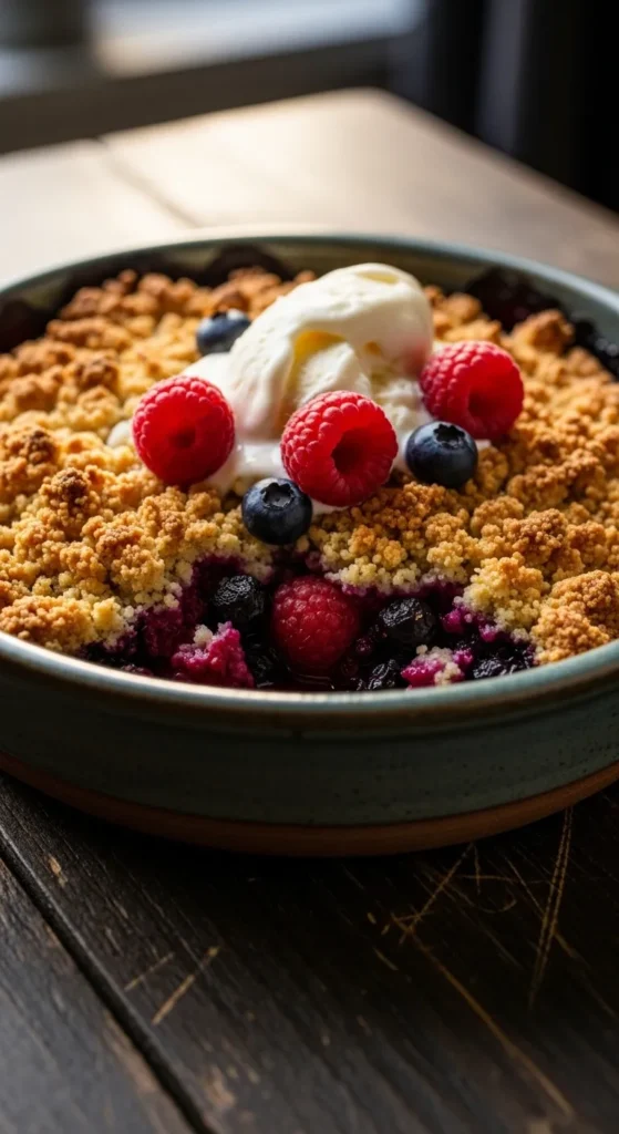 Apple and Blackberry Crumble