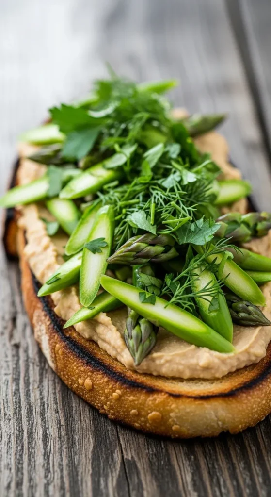 Asparagus Hummus Toast
