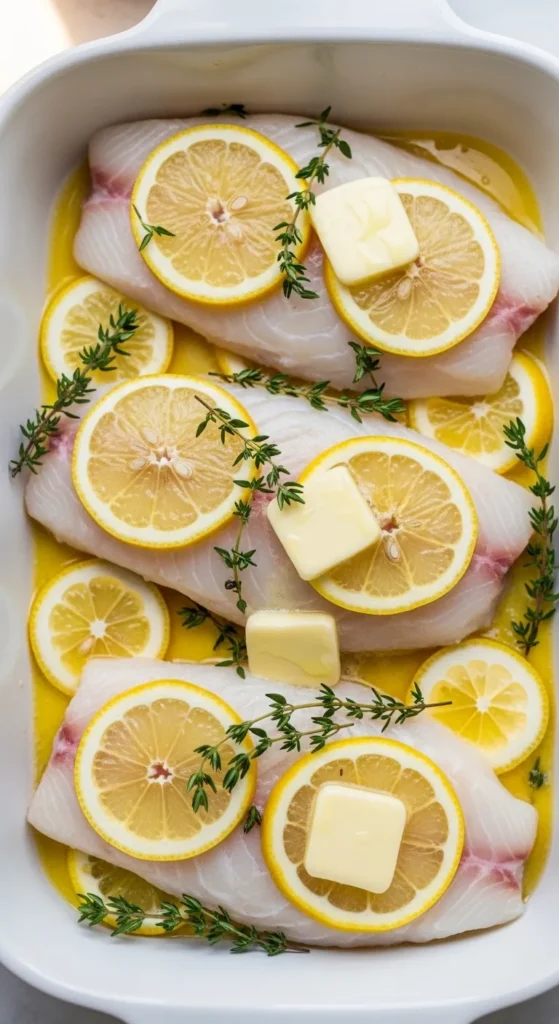 Baked Lemon Butter Halibut
