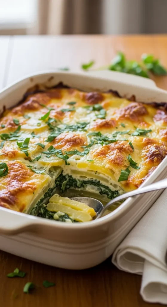 Baked Spinach and Potato Casserole