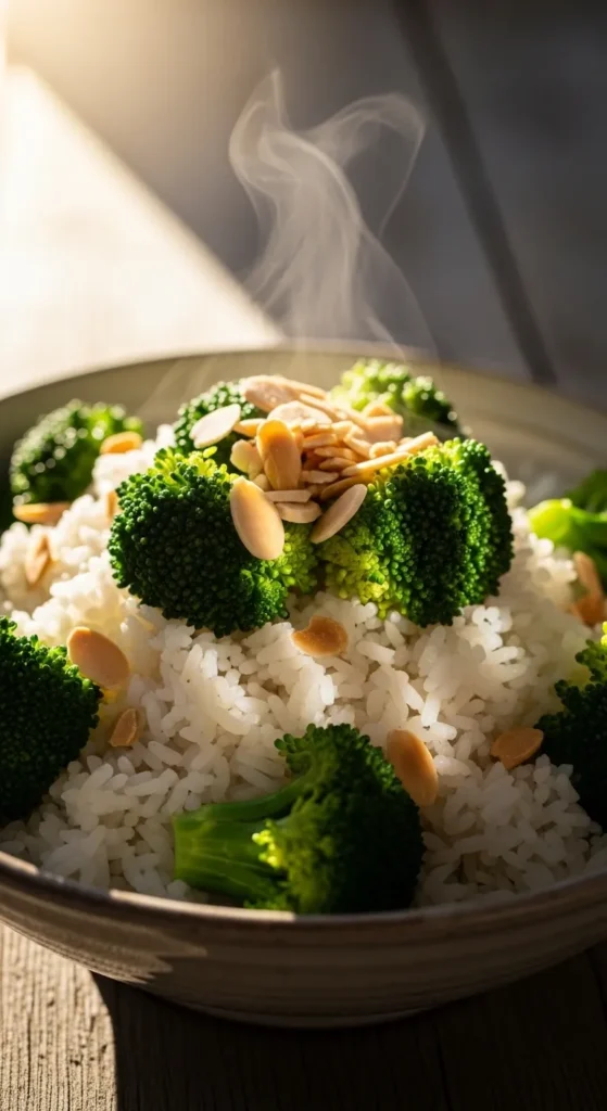  Broccoli and Almond Rice