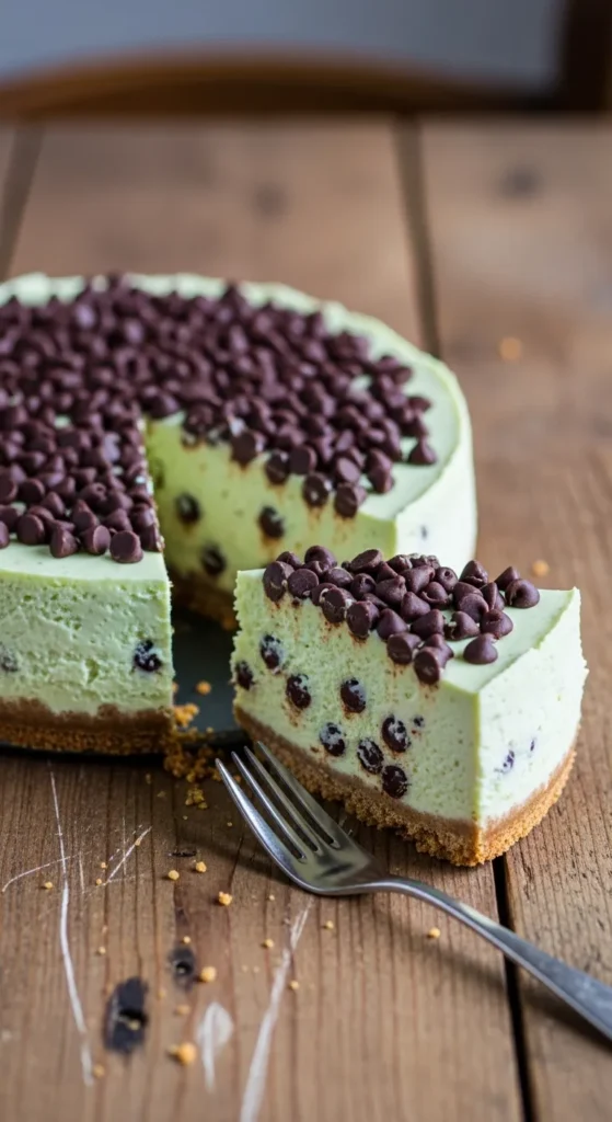 Chocolate Chip Mint Cheesecake
