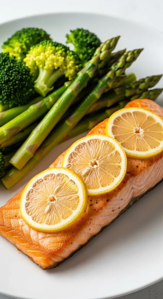 Citrus Salmon with Steamed Greens