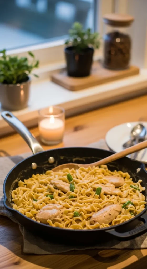 Creamy Chicken Noodle Skillet