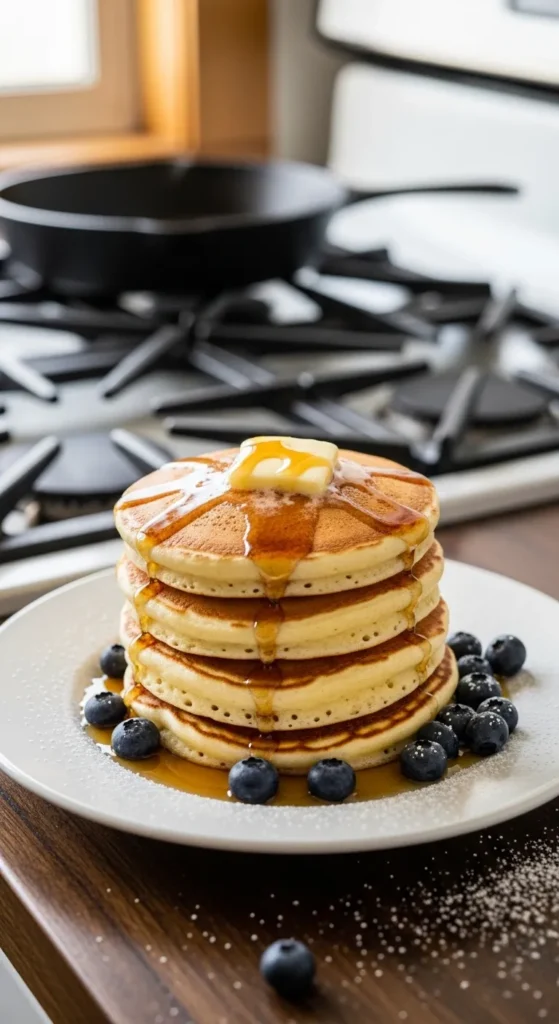 Fluffy Stovetop Pancakes