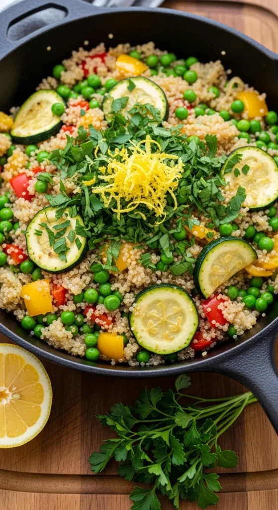 Garlic Lemon Quinoa with Veggies